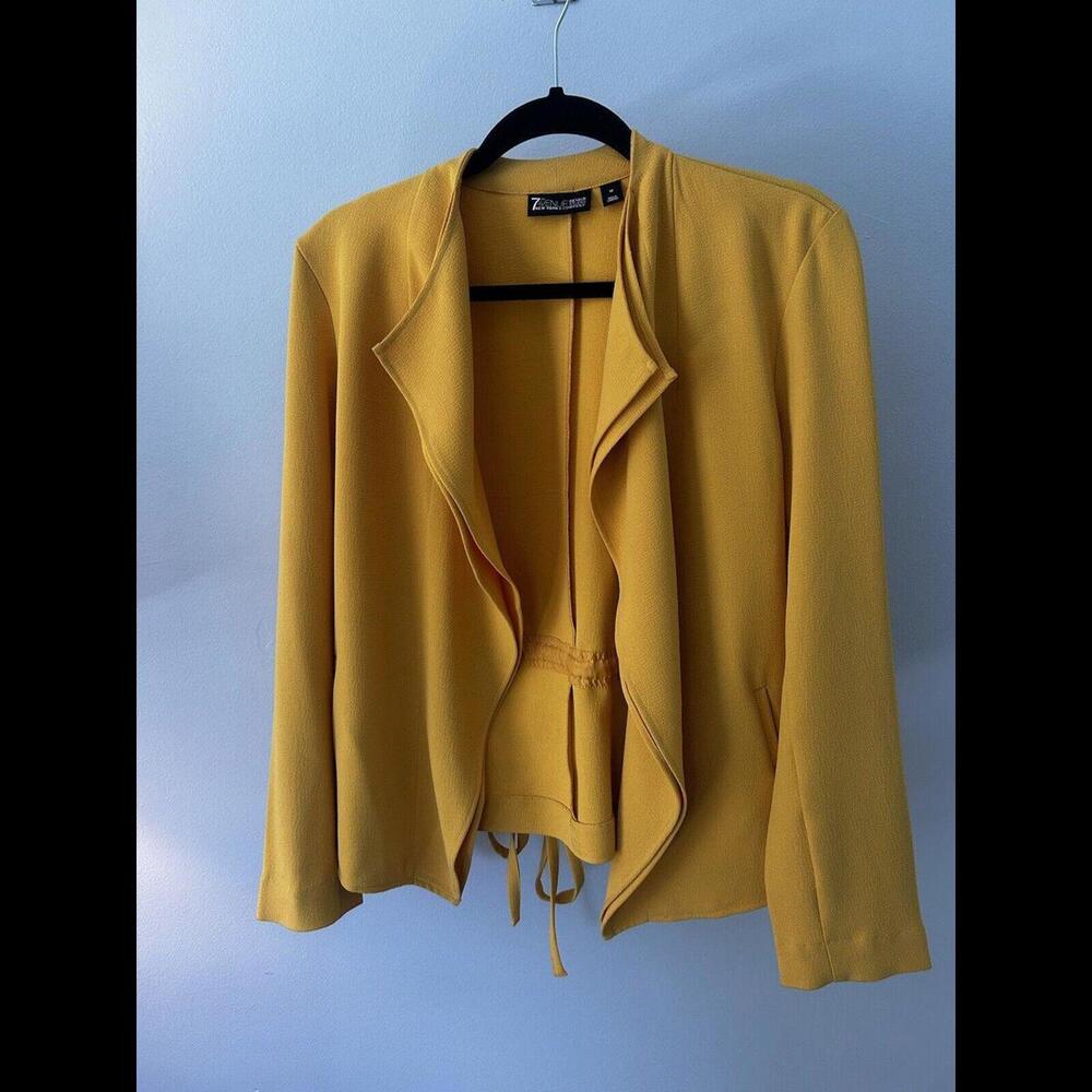 NWT 7th Avenue Design Studio New York & Co Women's Yellow Blazer Jacket Size M